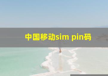 中国移动sim pin码